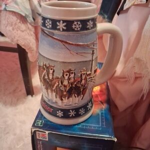 Budweiser Blue and White Winter Mug